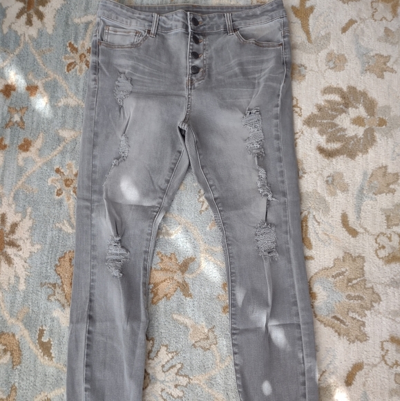 NWOT Grace&Lace Olive Gray Button Fly Jeans Size 12 - Picture 8 of 13